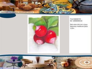 TELA RABANETES Ref. 100000000142 Óleo sobre tela com o tema Rabanetes medida de 0,90 x 1,10m. 