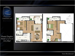 Planta DuplexFinal 1, 2, 5 e 6111,19m²Torre Residencial