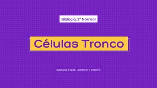 Biologia, 2º Normal
Isabelle Nied | Jennifer Ferreira
Células Tronco
 