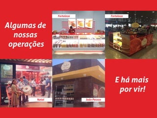 Fortaleza
Natal
Fortaleza
João Pessoa
Algumas de
nossas
operações
E há mais
por vir!
 
