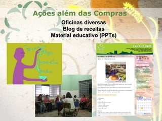 Oficinas diversasOficinas diversas
Blog de receitasBlog de receitas
Material educativo (PPTs)Material educativo (PPTs)
Ações além das Compras
 