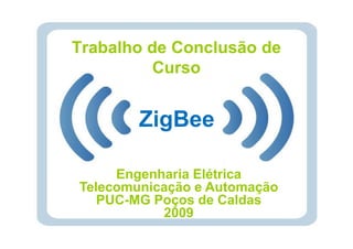 Trabalho de Conclusão de
          Curso


        ZigBee

     Engenharia Elétrica
Telecomunicação e Automação
   PUC-MG Poços de Caldas
           2009
 