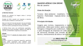 Apresentação empresa RioTech Drone Engenharia e Imagens Aéreas Rio de Janeiro