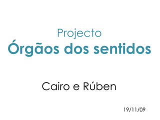 Projecto Órgãos dos sentidos Cairo e Rúben  19/11/09 