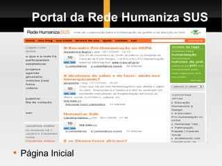 Portal da Rede Humaniza SUS ,[object Object]
