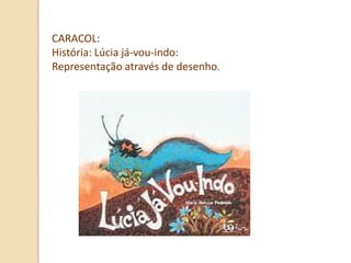 CARACOL:
História: Lúcia já-vou-indo:
Representação através de desenho.
 
