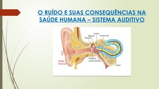 O RUÍDO E SUAS CONSEQUÊNCIAS NA
SAÚDE HUMANA – SISTEMA AUDITIVO
 