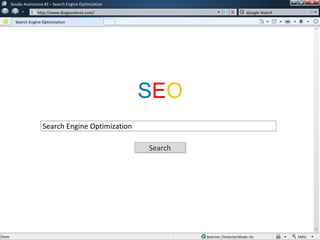 w
w
Sessão Assíncrona #2 – Search Engine Optimization
http://www.diogovalente.com/
Search Engine Optimization
Google Search
SearchSearch
Search Engine Optimization
SEO
 