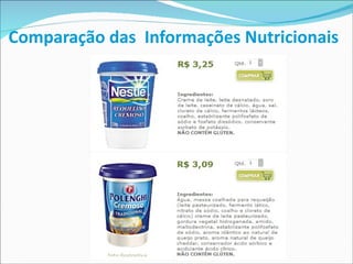 Comparação das  Informações Nutricionais 