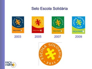 Selo Escola Solidária 2003 2005 2007 2009 