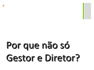 Por que não só Gestor e Diretor? 
