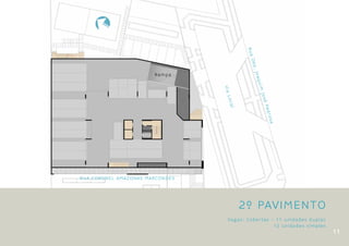 NO
            RT
                 E




                                          Rua
                                           Dep
                                            . Joa
                       Rampa




                                                  quim
                                 Via




                                                       José
                                  Loca




                                                      Ped
                                   l




                                                         rosa
RUA coronel amazonas marcondes




                                         2º PAVIMENTO
                                  Vagas: Cobertas - 11 unidades duplas
                                                   13 unidades simples
                                                                         11
 