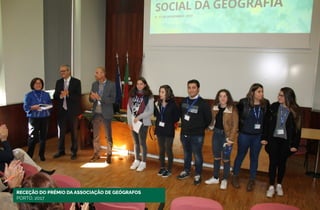 RECEÇÃO DO PRÉMIO DA ASSOCIAÇÃO DE GEÓGRAFOS
PORTO, 2017
 