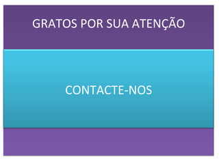 GRATOS POR SUA ATENÇÃO CONTACTE-NOS 