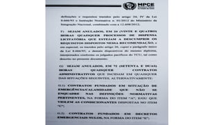 2ª Recomendação do MP ao prefeito de Pentecoste