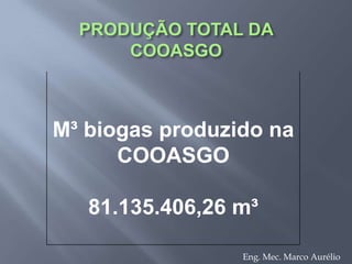 BIODIGESTOR, COM GÁS SENDO QUEIMADO EM MOTOR “CONVERTIDO’ EM SÃO GABRIELEng. Mec. Marco Aurélio