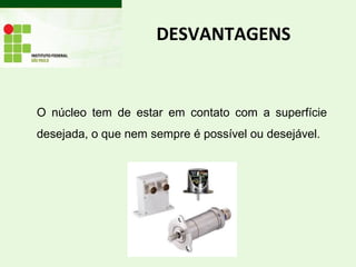 DESVANTAGENS
O núcleo tem de estar em contato com a superfície
desejada, o que nem sempre é possível ou desejável.
 