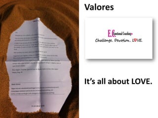 Valores
It’s all about LOVE.
 