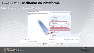 SharePoint 2010 – Melhorias na PlataformaListasRelacionais e Campos Projetados