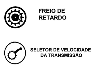 FREIO DEFREIO DE
RETARDORETARDO
SELETOR DE VELOCIDADESELETOR DE VELOCIDADE
DA TRANSMISSÃODA TRANSMISSÃO
 