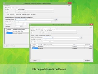 Kits de produtos e ficha técnica
 