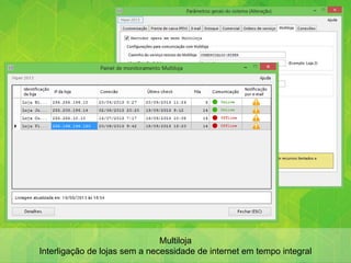 Multiloja
Interligação de lojas sem a necessidade de internet em tempo integral
 