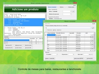 Controle de mesas para bares, restaurantes e lanchonete
 