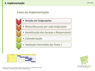2.2 Proposta de Intervenção – Sistemas de InformaçãoCarlos LoboÁreas de IntervençãoConsulgés Formação S.A. | Largo Padre Bernardino Ribeiro Fernandes, N.26 | 4835-489 Nespereira GMR T. 253 560 630 | F. 253 560 639 | www.consulges.pt | geral@consulges.pt