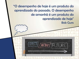 “O desempenho de hoje é um produto do
aprendizado do passado. O desempenho
de amanhã é um produto do
aprendizado de hoje"
Bob Guns
 