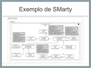 Exemplo de SMarty
cd: AGM - Core As s ets



     c oreAs s ets

                                                                                              << c om ponent v ariabl e
                                                                                                           ,          >>
                                                                                                         Gam e
                                                                                                                           <<v ariabi l ity >>
                                                                                                                           nam e = "g ame s pri te "                        <<v ariabi l ity >>
                                                                                                                           m inSel ec tion = 1                              nam e = "s pri te pair"
                                                                                                                           m ax Selec ti on = 2                             m inSel ec tion = 0
                                                                                              << m andatory >
                                                                                                          >                bi ndingTi m e = DESIGN_TIM E                    m ax Selec ti on = 1
                                                                                                    Point                  al lows Add ingVar = true                        bi ndingTi m e = DESIGN_TIM E
                                                                                              (from c oreAs s ets
                                                                                                               )           v ariants = {c oreAs s e ts .Mov ab leSprite,
              <<v ariabi l ity >>                                                                                                                                           al lows Add ingVar = fa ls e
                                                                                                                           c oreAs s ets .Stati onary Spri te}              v ariants = {c oreAs s e ts .Spri tePair}
              nam e = "m ov abl e s p ri te"                                                                -p
              m inSel ec tion = 1
              m ax Selec ti on = 2
                                                         << m andatory >
                                                                     >                        << m andatory >
                                                                                                          >                            << v ariationPoint andatory
                                                                                                                                                       ,m        >>                              << optional
                                                                                                                                                                                                           >>
              bi ndingTi m e = DESIGN_TIM E                                                                                                                                  - s ec ond
              al lows Add ingVar = true                        Siz e                             Rectangle                                        Gam eSprite                                     SpritePair
              v ariants = {c oreAs s e ts .Paddle ,      (from c oreAs s ets
                                                                          )    -s             (from c oreAs s ets
                                                                                                               )      #r                        (from c oreAs s ets
                                                                                                                                                                 )                           (from c oreAs s ets
                                                                                                                                                                                                              )
              c oreAs s ets .Puc k }                                                                                                                                          - firs t




           << m andatory
                       >>             << al ternati v e_OR v ariationPoint
                                                         ,              >>
                                                                                    <<v ariabi l ity >>                             << optional
                                                                                                                                              >>                           << al ternati v e_OR
                                                                                                                                                                                              >>
                Velocity                         M ovableSprite                     nam e = "wall "                                      Wall                               Stationary Sprite
           (from c oreAs s ets # v
                            )                  (from c oreAs s ets
                                                                )                   m inSel ec tion = 0
                                                                                                                                  (from c oreAs s ets
                                                                                                                                                   )                        (from c oreAs s ets
                                                                                                                                                                                             )
                                                                                    m ax Selec ti on = 1
                                                                                    bi ndingTi m e = DESIGN_TIM E
                                                                                    al lows Add ingVar = fa ls e
                                                                                    v ariants = {c oreAs s e ts .Wal l}

            << al ternati v e_OR
                               >>                     << al ternati v e_OR
                                                                         >>                                                                                       # app
                     Puck                                   Paddle                          << m andatory
                                                                                                        >>                           << m andatory
                                                                                                                                                 >>                           << m andatory
                                                                                                                                                                                          >>
              (from c oreAs s ets
                               )                       (from c oreAs s ets
                                                                        )                      Gam eMen u                                 Board                                          M enu
                                                                                            (from c oreAs s ets
                                                                                                             )      # board                        ::Wall # board
                                                                                                                                  (from c oreAs s ets   )                     (from c oreAs s ets
                                                                                                                                                                                               )
 