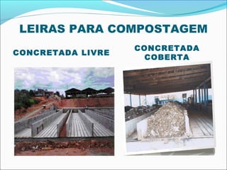 LEIRAS PARA COMPOSTAGEM
                   CONCRETADA
CONCRETADA LIVRE
                     COBERTA
 