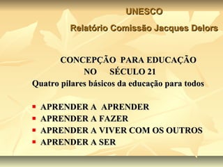 [object Object],[object Object],[object Object],[object Object],[object Object],[object Object],[object Object],UNESCO Relatório Comissão Jacques Delors 