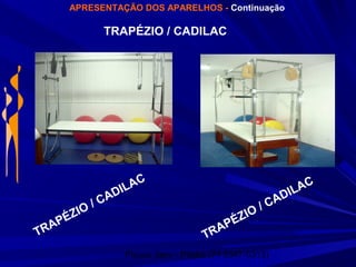 Physio Serv - Pituba (71 3347-5313)
APRESENTAÇÃO DOS APARELHOS - Continuação
TRAPÉZIO / CADILAC
TRAPÉZIO / CADILAC
TRAPÉZIO / CADILAC
 