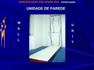 Physio Serv - Pituba (71 3347-5313)
APRESENTAÇÃO DOS APARELHOS - Continuação
UNIDADE DE PAREDE
W
A
L
L
U
N
I
T
 