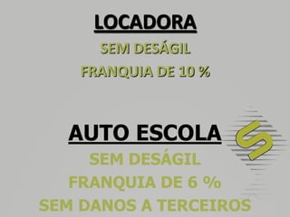 CONDIÇÕES ESPECIAISVANSATÉ 3.500 KGESCOLAR/EXECUTIVA/CARGARASTREADOR (TODAS)DESÁGIL DE 20 %FRANQUIA 6 %0,5 COTA A MAIS NO RATEIO