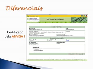 Certificado
pela ANVISA I
 