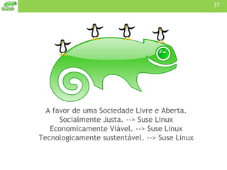 A favor de uma Sociedade Livre e Aberta. Socialmente Justa. --> Suse Linux Economicamente Viável. --> Suse Linux Tecnologicamente sustentável. --> Suse Linux 