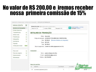No valor de R$ 200,00 e iremos receber
nossa primeira comissão de 15%

 
