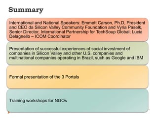How tecnology can help Organizations to promote social change and sustentability 