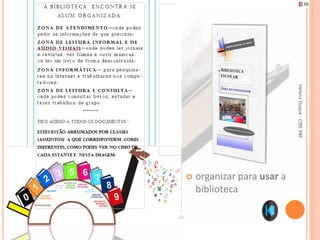 Helena Duque - CIBE RBE
   organizar para usar a
    biblioteca
 