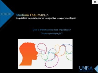 linguística computacional - cognitiva - experimentação
15
 