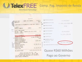 Comp. Pag. Imposto de Renda
Quase R$60 Milhões
Pago ao Governo
 