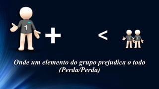+

<

Onde um elemento do grupo prejudica o todo
(Perda/Perda)

 