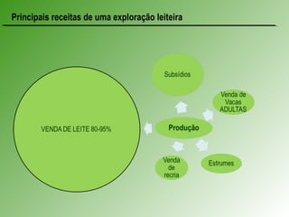 Principais receitas de uma exploração leiteira
 