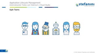 Application Lifecycle Management
Automatizando Testes com Selenium e Visual Studio
© 2016 Stefanini Proprietary and Confidential
5
Agile Teams
 