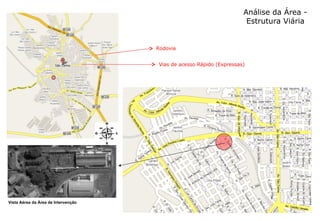 Análise da Área - Estrutura Viária  Rodovia Vias de acesso Rápido (Expressas) Vista Aérea da Área de Intervenção 