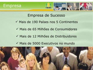 Mais de 12 Milhões de Distribuidores Empresa Mais de 5000 Executivos no mundo Mais de 65 Milhões de Consumidores Mais de 190 Países nos 5 Continentes  Empresa de Sucesso 