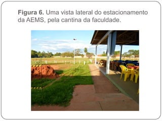 Figura 6. Uma vista lateral do estacionamento
da AEMS, pela cantina da faculdade.
 