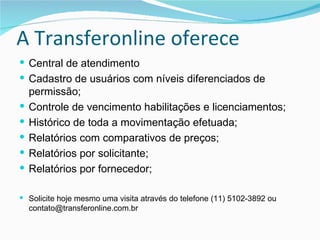 Apresentação Transferonline 2012
