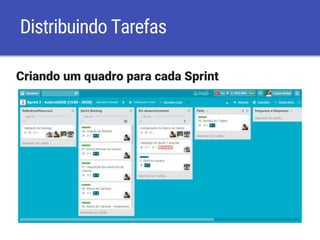 Distribuindo Tarefas
Criando um quadro para cada Sprint
 